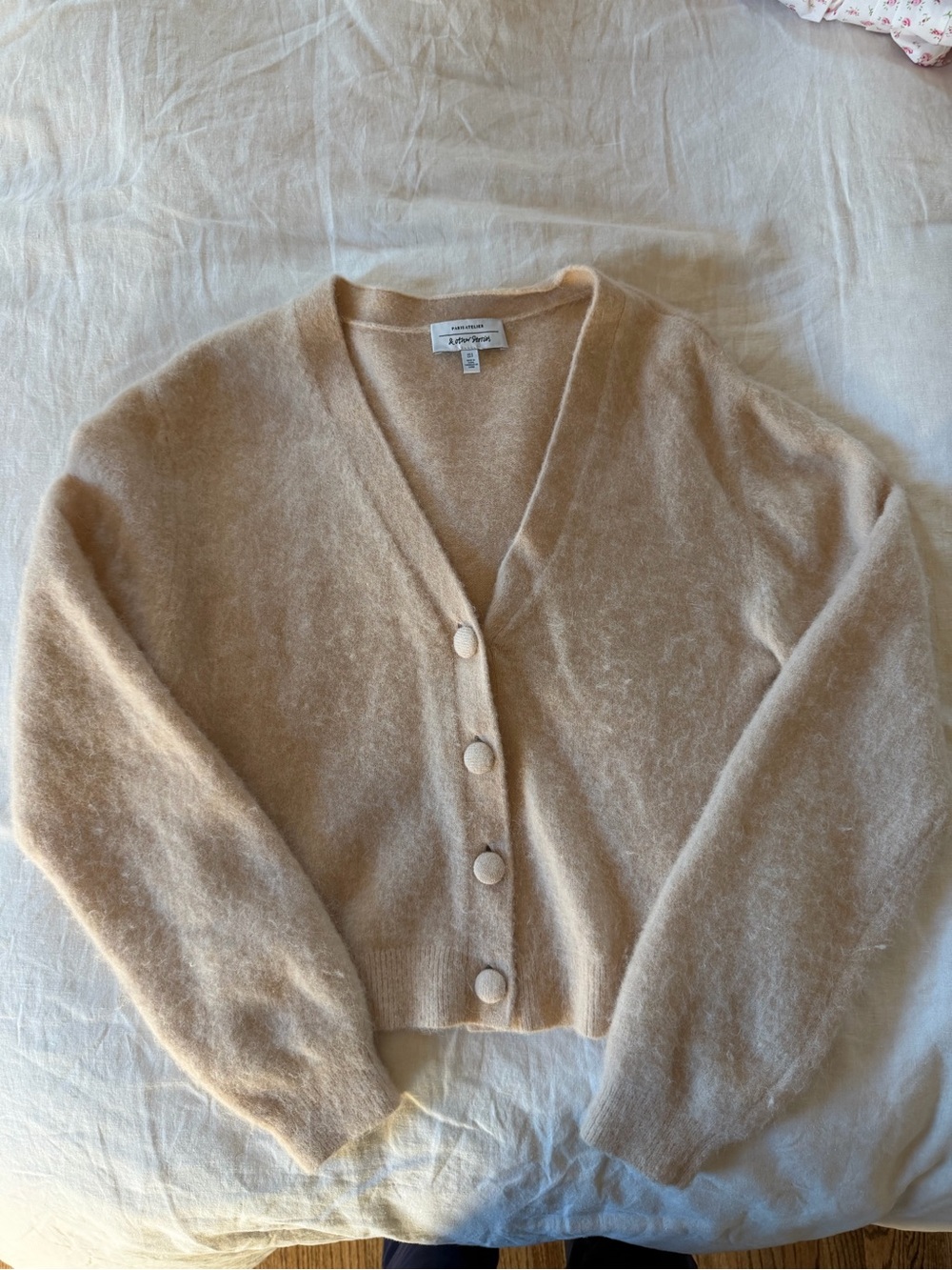 Beige V-Neck Cardigan